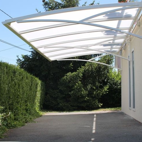 white polycarbonate canopy car parking shade